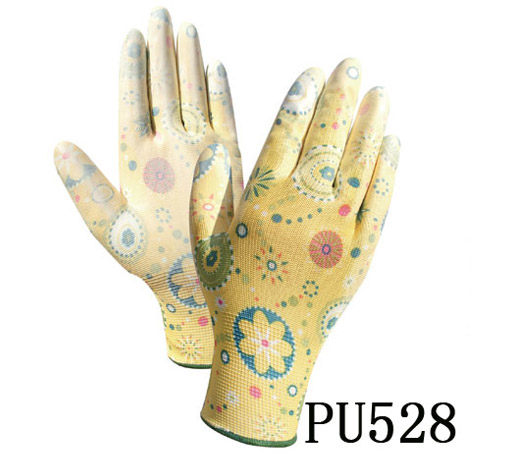 pu528 十三针印花尼龙PU手套